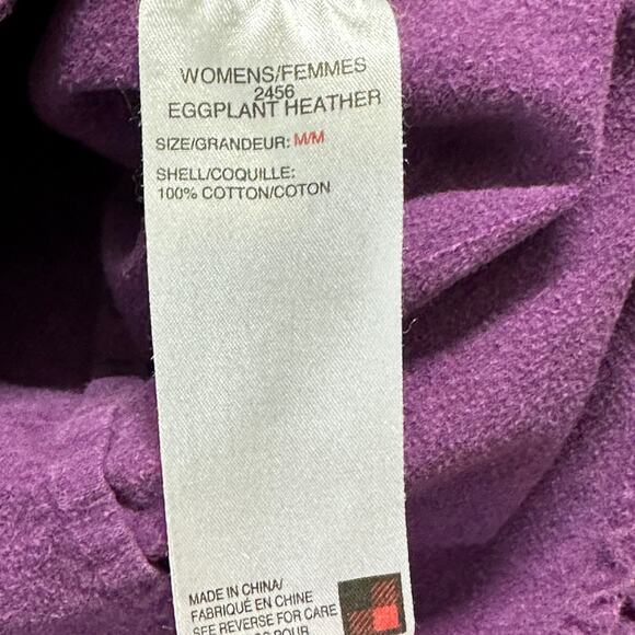 Woolrich Button Up Shirt Women Size M Purple Long Sleeve 100% Cotton Western - Picture 6 of 9